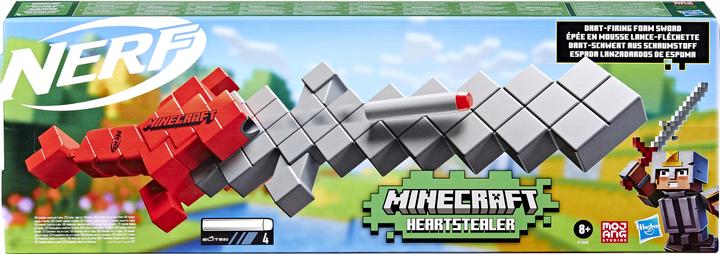 Immagine prodotto Nerf Spada rubacuori Minecraft, 4 dardi in schiuma Elite, lama morbida, lanciadardi