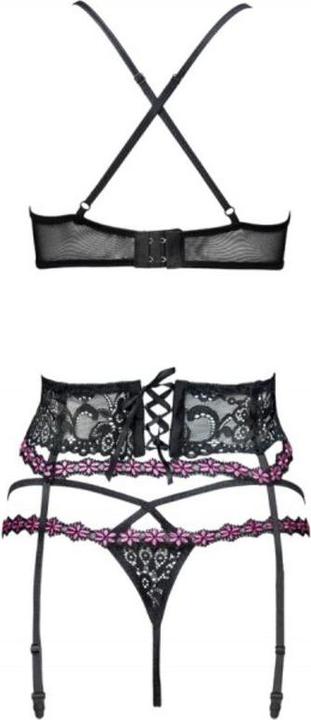 Produktbild LivCo Corsetti Fashion SNEHANA LC 90443 BH + STRUMPFGÜRTEL + HÖSCHE SCHWARZ L/XL (L)