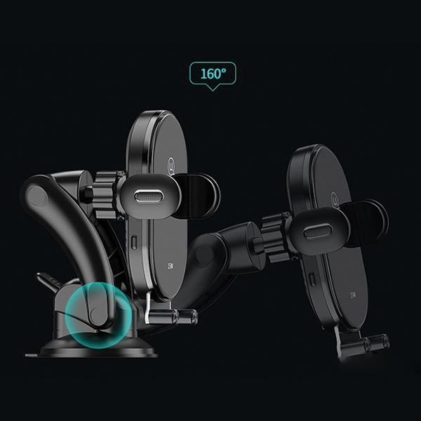 Image du produit Usams Uchwyt indukcyjny US-CD131 15W Automatic do szyby/na deskę rozdz. czarny/black CD131ZJ01