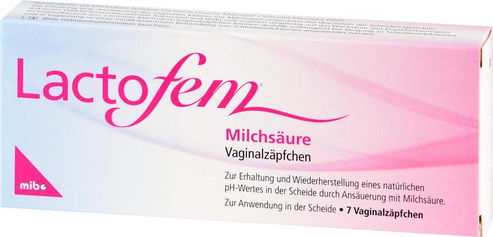 Produktbild Mibe Lactofem Milchsäure Vaginalzäpfchen, 7 St SUP (Vaginalzäpfchen)