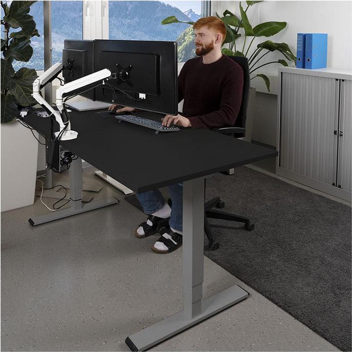 Image du produit Contini höhenverstellbarer Bürotisch 1.6x0.8m Schwarz / Gestell dunkelgrau