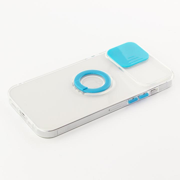 Actual product image PhoneLook Cover with camera slider and ring blue (Apple iPhone 14 Pro)