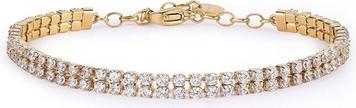 Actual product image Brosway Double-Row Gold-Plated Tennis Bracelet With Clear Zircons