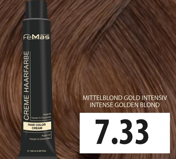Actual product image FemMas 7.33) Hair Color Medium Blonde Gold Intense 100ml