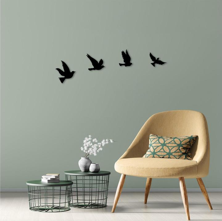 Produktbild Wallxpert Wanddekoration Vögel 4-teilig (4 x 35 x 36.5 cm)