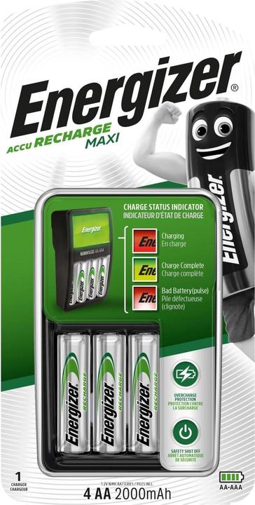 Energizer Recharge Maxi (4 pcs., AA, 2000 mAh, Battery + charger)