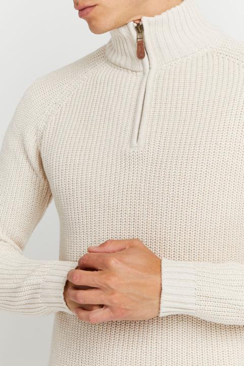 Image du produit Solid Xenox Pull En Grosse Maille À Col Camionneur Pull-Over Pour Homme Avec Col Droit 100% Coton (XL)