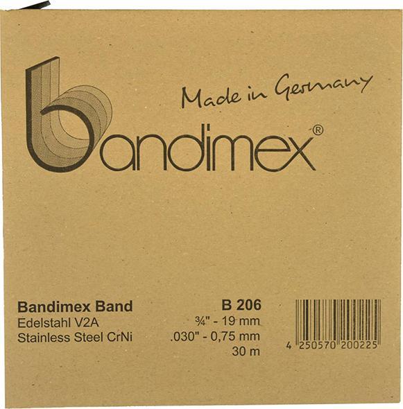 Actual product image Magni Steel strip 5/8" V2A stainless steel, roll of 30m Bandimex
