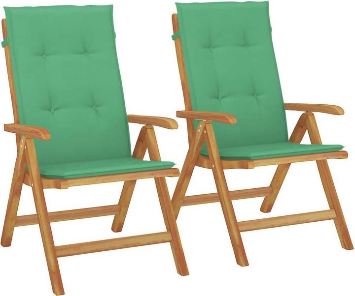 Produktbild VidaXL Gartenstühle mit Kissen 2 Stk. Massivholz