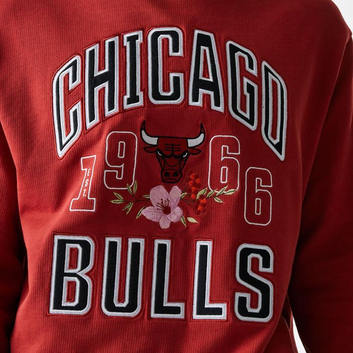 Produktbild New Era Oversize NBA Pullover - FLORAL Chicago Bulls rot S (S)