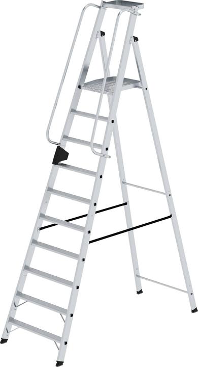 Munk Plateau en aluminium avec grande plate-forme (Échelle à plate-forme, 190 cm)