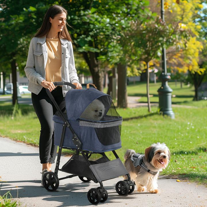 Immagine prodotto PawHut Passeggino per cani di piccola taglia (Cane, Pieghevole, Riflettori)