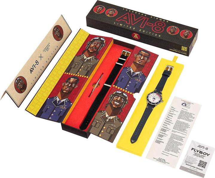 Produktbild AVI-8 AV-4103-03 Tuskegee Airmen Limited Edition Herrenuhr 40mm 5ATM (Fliegeruhr, 40 mm)