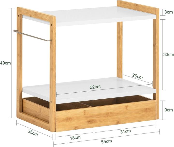 Immagine prodotto SoBuy Ripiano per microonde (55 x 35 x 49 cm)
