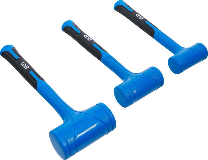 Actual product image BGS Soft-face mallet set | non-rebound | Ø 47 / 55 / 65 mm | 450 / 765 / 1275 g | 3 pcs. (3030 g)