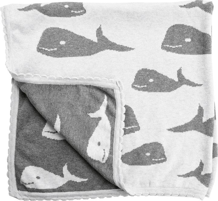 Produktbild Hansekind Strickdecke 'Wal' (80 x 80 cm)