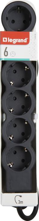 Immagine prodotto Legrand Nastro di presa piatto 6x presa, cavo da 3 metri Nero 694566 (6 x, CEE 16/5, 3 m)