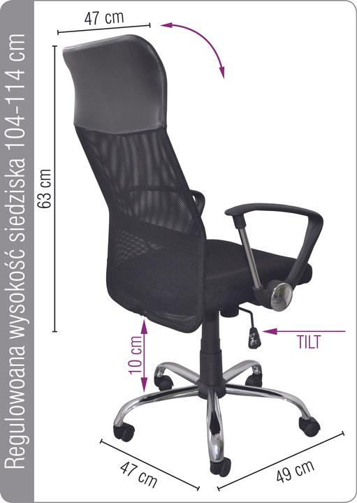 Image du produit Office Products Chaise pivotante Korfu avec AL noir