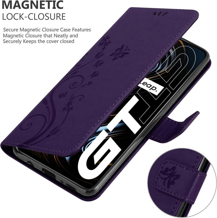 Produktbild Cadorabo Flower Book Hülle für Realme GT / GT Neo 2T / Q3 PRO (Realme GT Neo 2T, Realme Q3 Pro 5G)