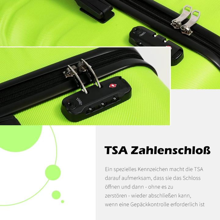 Produktbild Coolife 3-teiliges Hartschalen-Koffer-Set (93 l, Handgepäck (bis 50l), M (50 - 90l), L (90 - 115l))