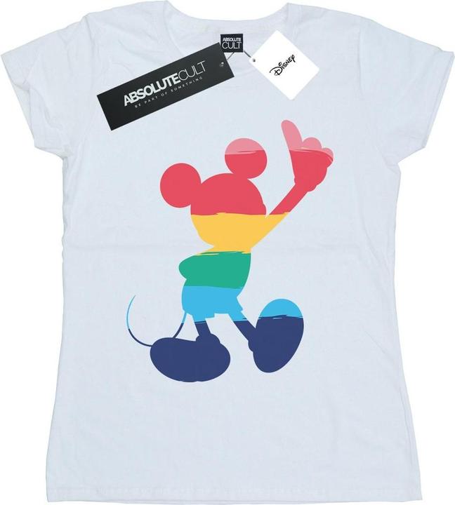 Actual product image Disney Womens/Ladies Mickey Mouse Rainbow Pose Cotton T-Shirt (L)