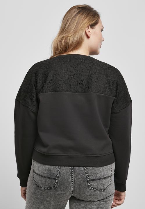 Immagine prodotto Urban Classics Girocollo corto da donna con inserto in pizzo sovradimensionato (L)