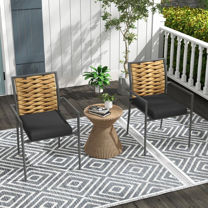 Actual product image Outsunny Stackable garden chairs with cushions
