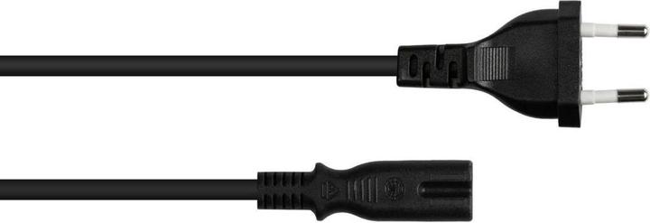 Actual product image Varia Euro mains cable Euro plug type C to C7Euro 8 socket, black, 0.75mm, 1.8m - 5e (1.80 m)