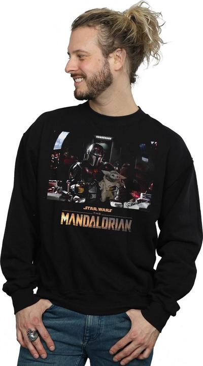 Actual product image Star Wars Mens The Mandalorian Child On Board Sweatshirt (L)