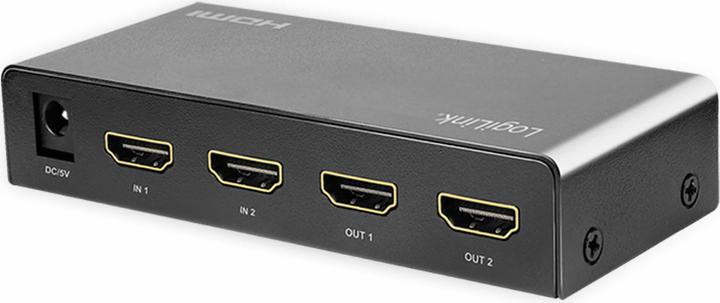 Image du produit LogiLink Commutateur HDMI, 2x2 ports, bidirectionnel, 4K/60 Hz, EDID, HDCP, HDR, downscaler
