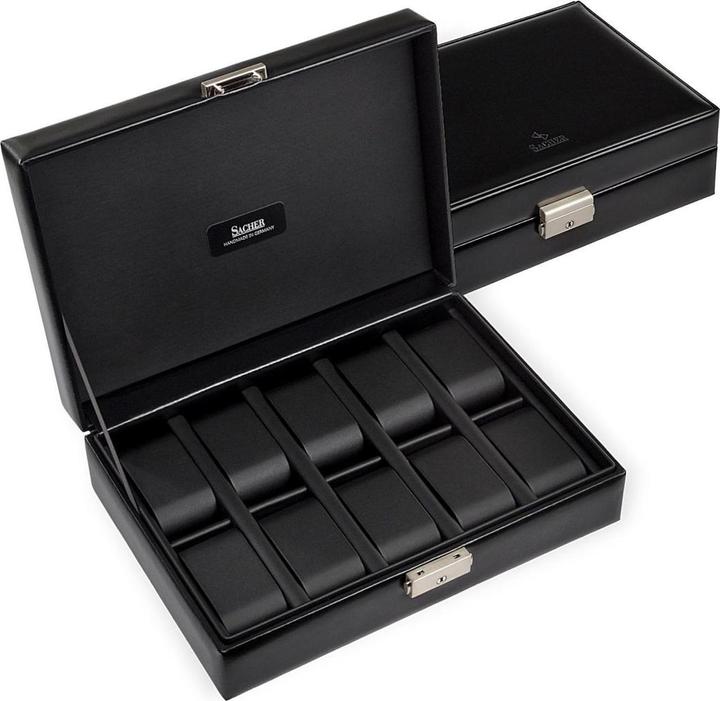 Immagine prodotto Sacher 2018.0104N04 - Custodia per 10 orologi nera esclusiva in pelle nera