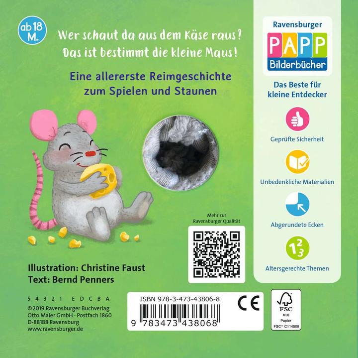 Image du produit Ravensburger Mon livre préféré de marionnettes à doigt : Bonjour, petite souris (Allemand)