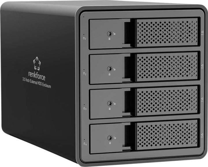 Renkforce RF-6647598 8.9 cm (3.5 Zoll) Festplattengehäuse 4 Bay 3.5 Zoll USB-A ( (3.5")