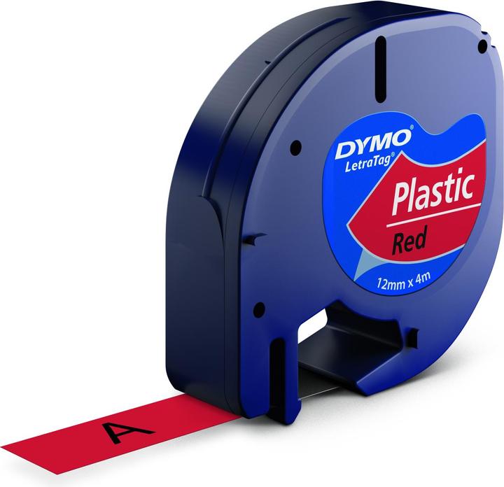 Produktbild Dymo Plastikband schwarz auf rot (1.20 cm, Rot)