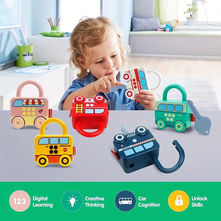Image du produit Activity Board Jouets éducatifs Tri Matching Serrures et clés Sensory Car Activity Fine