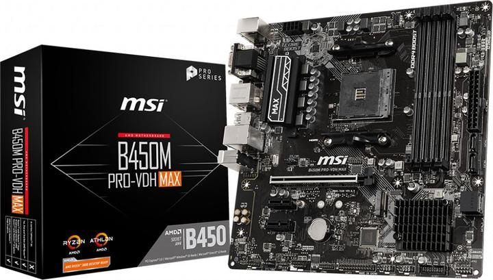 Produktbild MSI Płyta główna B450M PRO-VDH MAX (AM4, AMD B450, mATX)