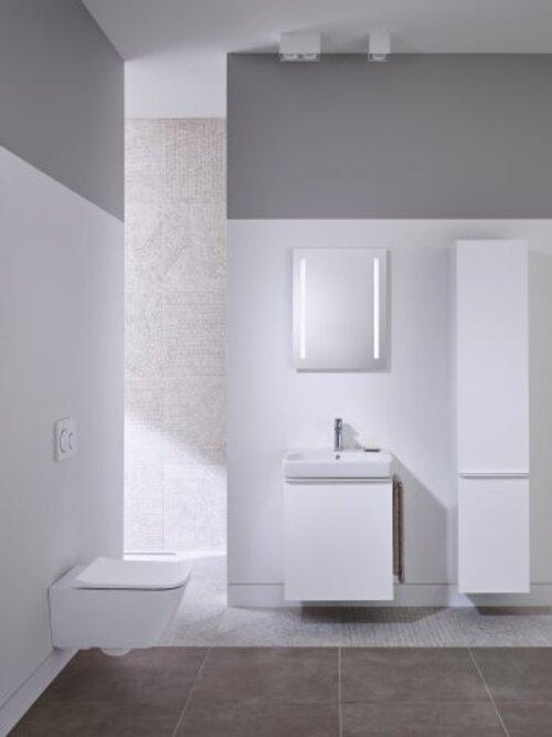 Actual product image Geberit Smyle Square handwash basin vanity unit, 500350, 442x617x356mm, with 1 door, right-opening