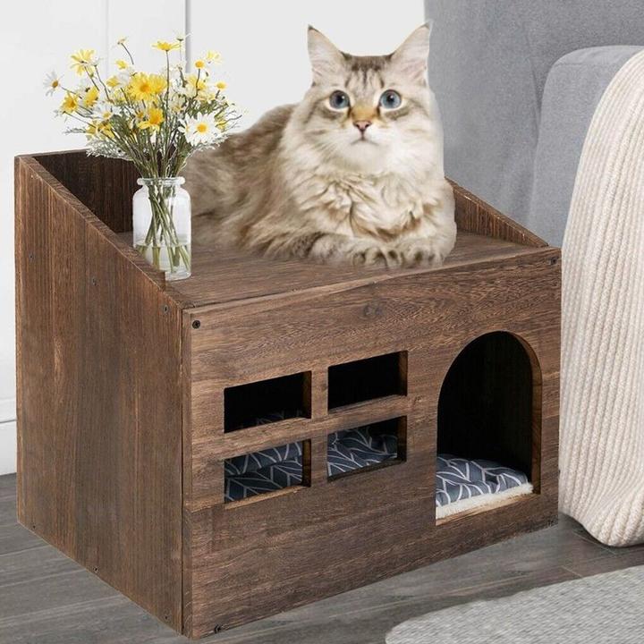 Produktbild Hermex Katzenhaus XXL Katzenhöhle Haustier-Unterkunft Tierbehausung (Katze)