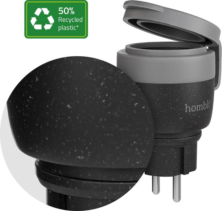 Actual product image Hombli Smart Outdoor Socket EU V2, Black
