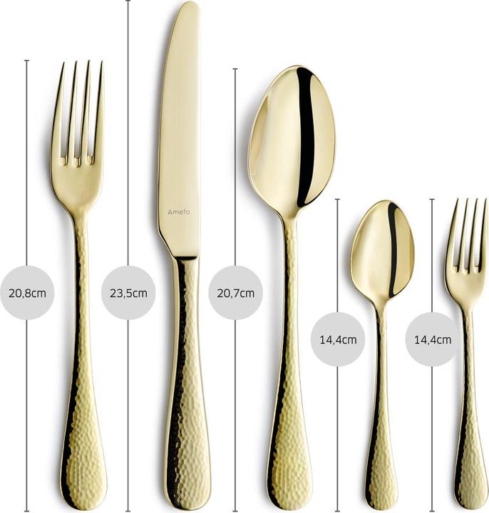 Immagine prodotto Amefa Set di posate SIERRA 30 pezzi PVD champagne (30 Pezzo/i, Coltello)