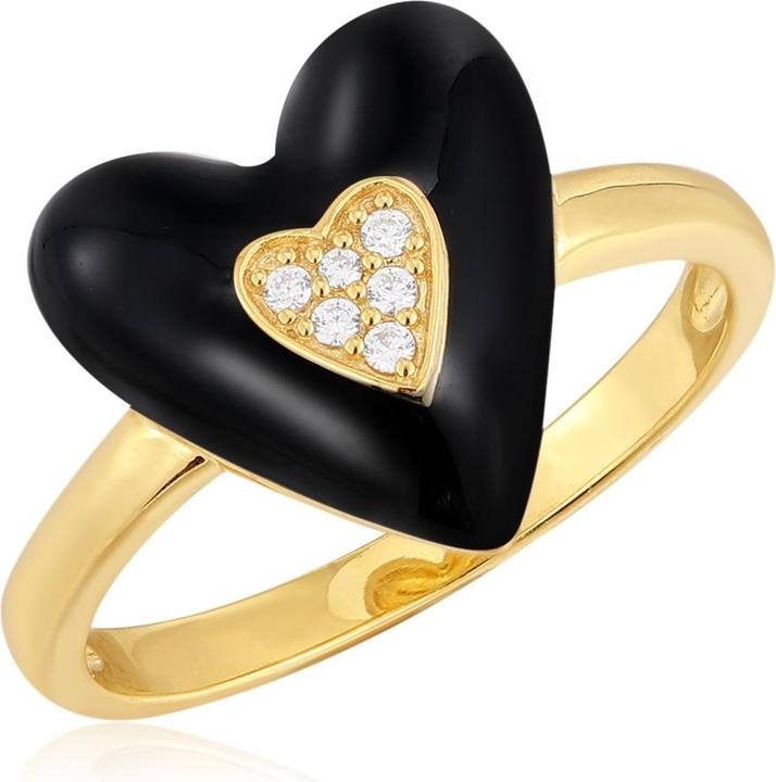 Image du produit Glanzstücke München Femme coeur argent sterling zirconium or jaune - 33806 (54, Argent 925)