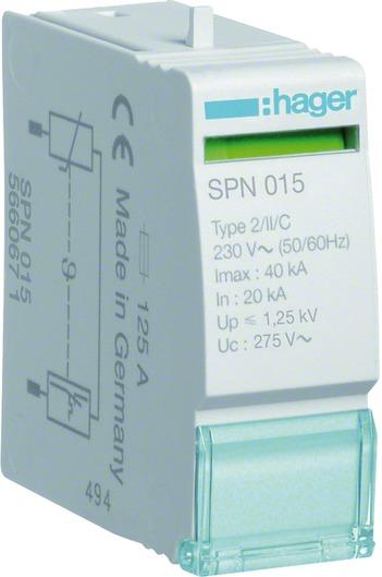 Produktbild Hager SPN015 - 230 V Zubehör Netzwerk (Überspannungsschutzadapter)