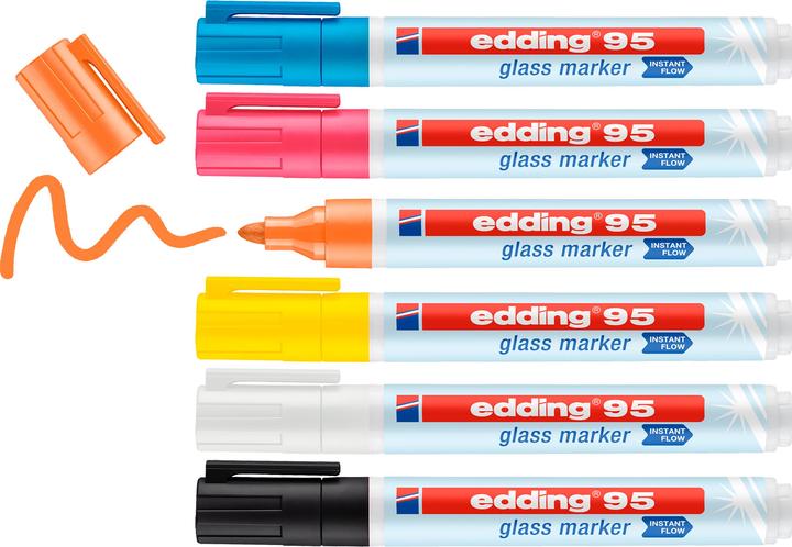 Actual product image Edding Glassboard Marker Set (White, Light blue, Pink, Yellow, 3 mm, 4 x)