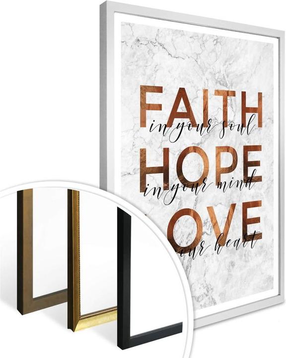 Actual product image Trenddeko Copper Optics - Faith Hope Love (40 x 50 cm)