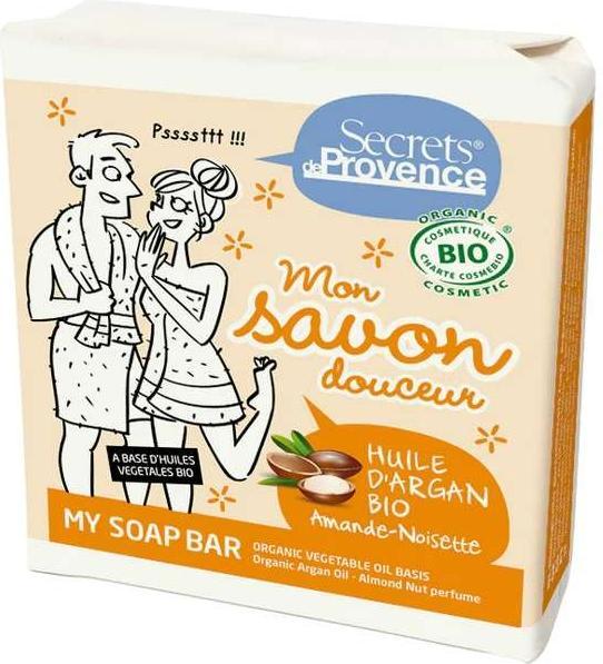 Image du produit Secrets de Provence Savon doux BIO Huile d'argan, Amande & Noisette - 100g - (Savon dur)