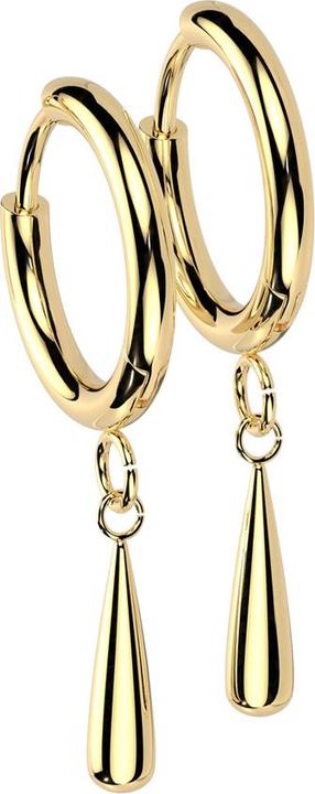 Image du produit Star Piercing Ohrring vergoldet Anhänger Tropfen (Titane G23, sans laiton)