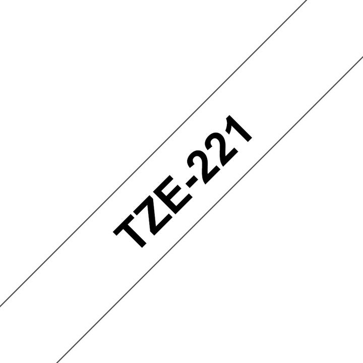 Produktbild Brother TZe-221 (0.90 cm, Schwarz, Weiss)