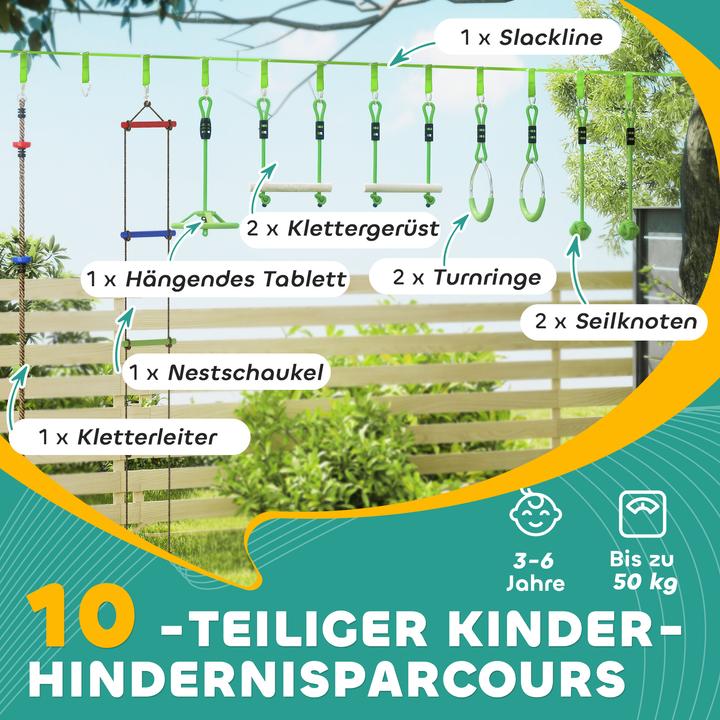 Actual product image Aiyaplay Kinder-Kletterseil-Set Kunststoff, Polyester Grün