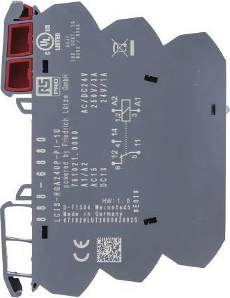 Actual product image Rs Pro Push 6.2mm Rly 24VAC/DC 1 C/O 6A 250VAC