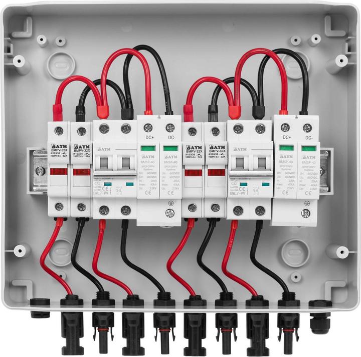 Produktbild MSW Anschlusskasten Überspannungsschutz Typ 2 für PV-Anlage 2 Ein-/2 Ausgänge 1000 V (Generatoranschlusskasten)